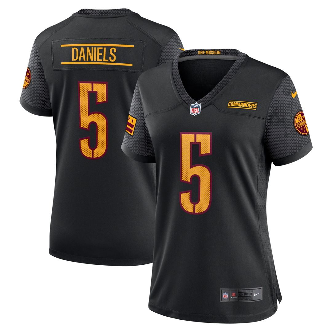 Jayden Daniels Washington Commanders Nike Women's Alternate Game Player Jersey - Black