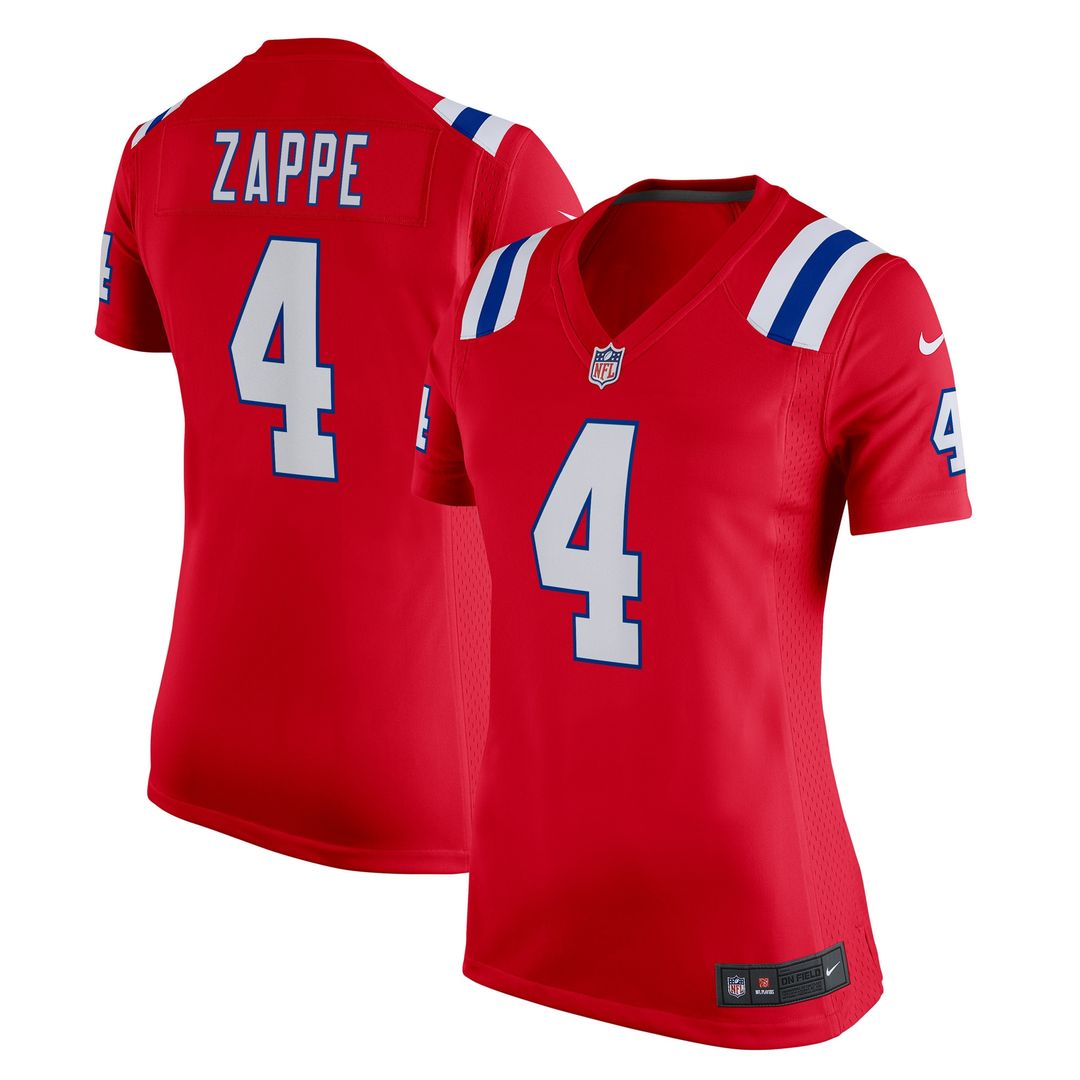 Bailey Zappe New England Patriots Nike Women's  Team Game Jersey - Red