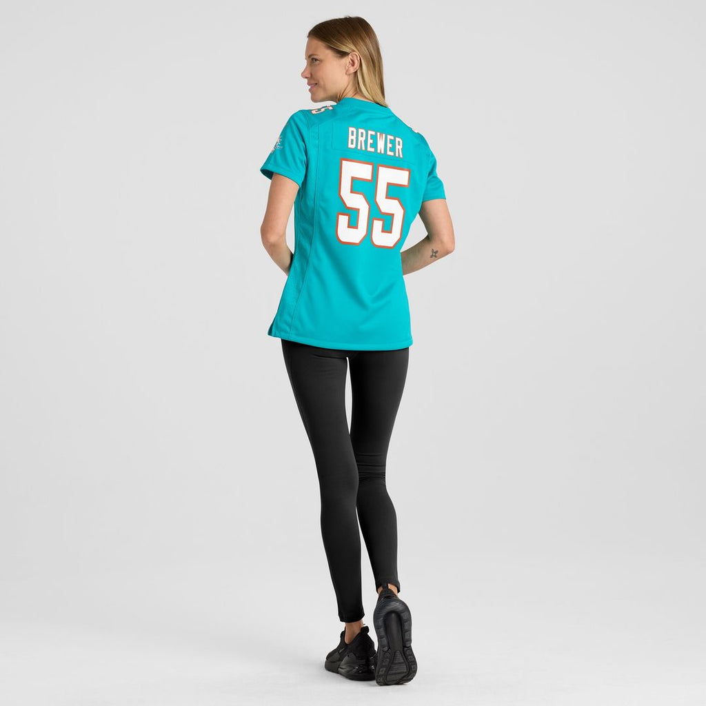 Aaron Brewer Miami Dolphins Nike Women's  Game Jersey -  Aqua