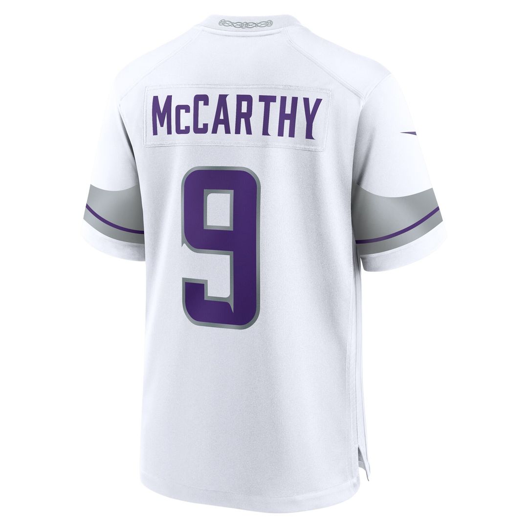 J.J. McCarthy Minnesota Vikings Nike Alternate Game Player Jersey - White