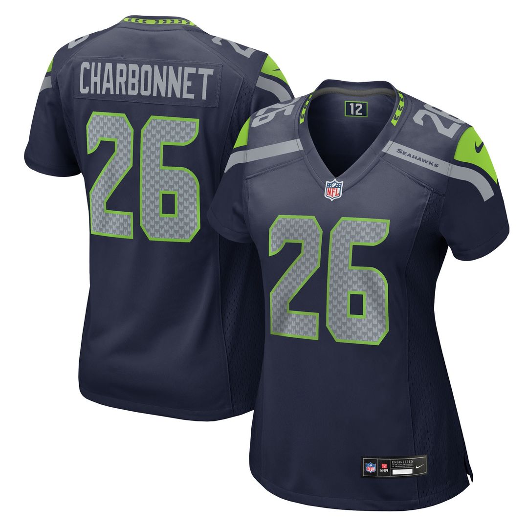 Zach Charbonnet Seattle Seahawks Nike Women's Team Game Jersey -  College Navy