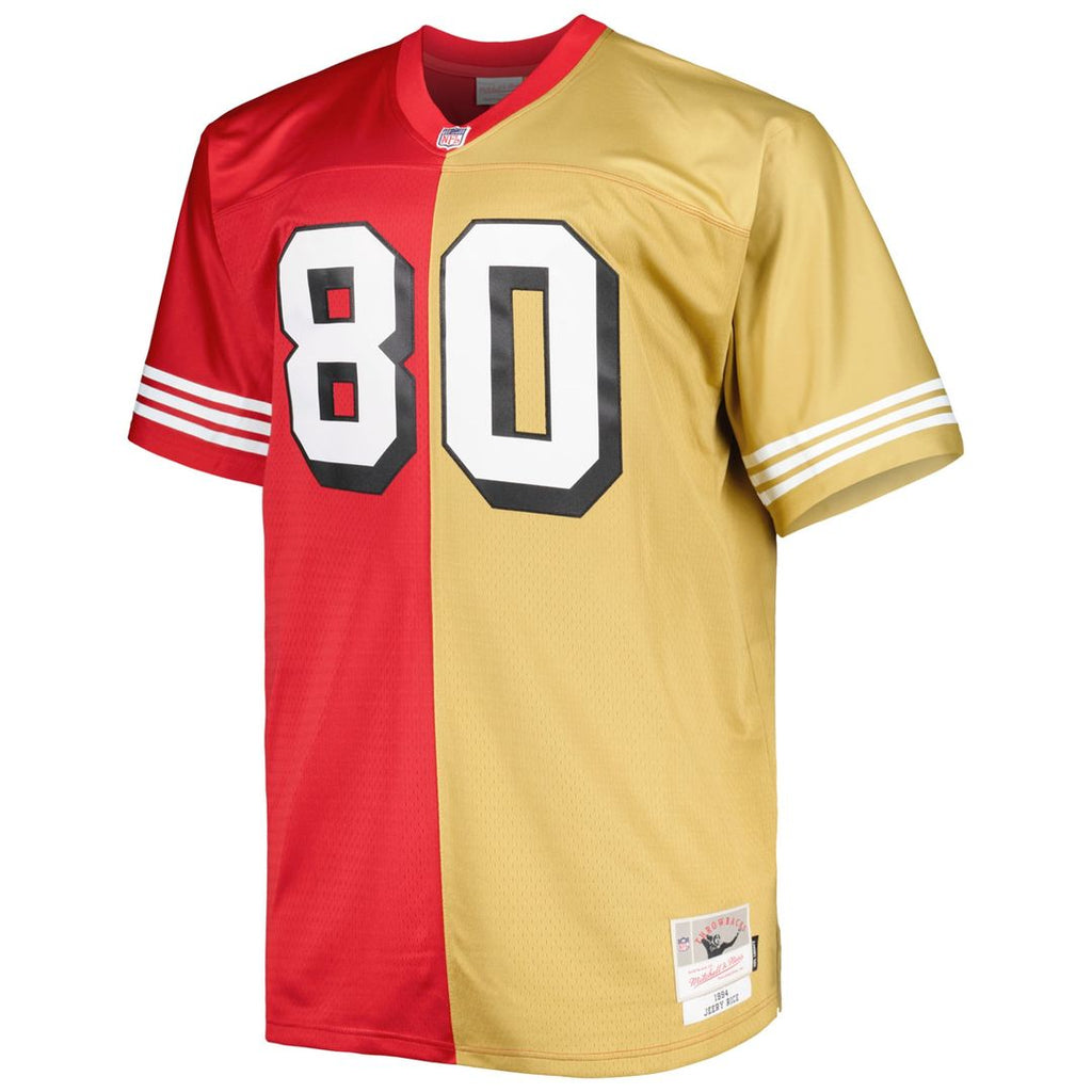 Jerry Rice San Francisco 49ers Mitchell & Ness Big & Tall Split Legacy Retired Player Replica Jersey - Scarlet/Gold