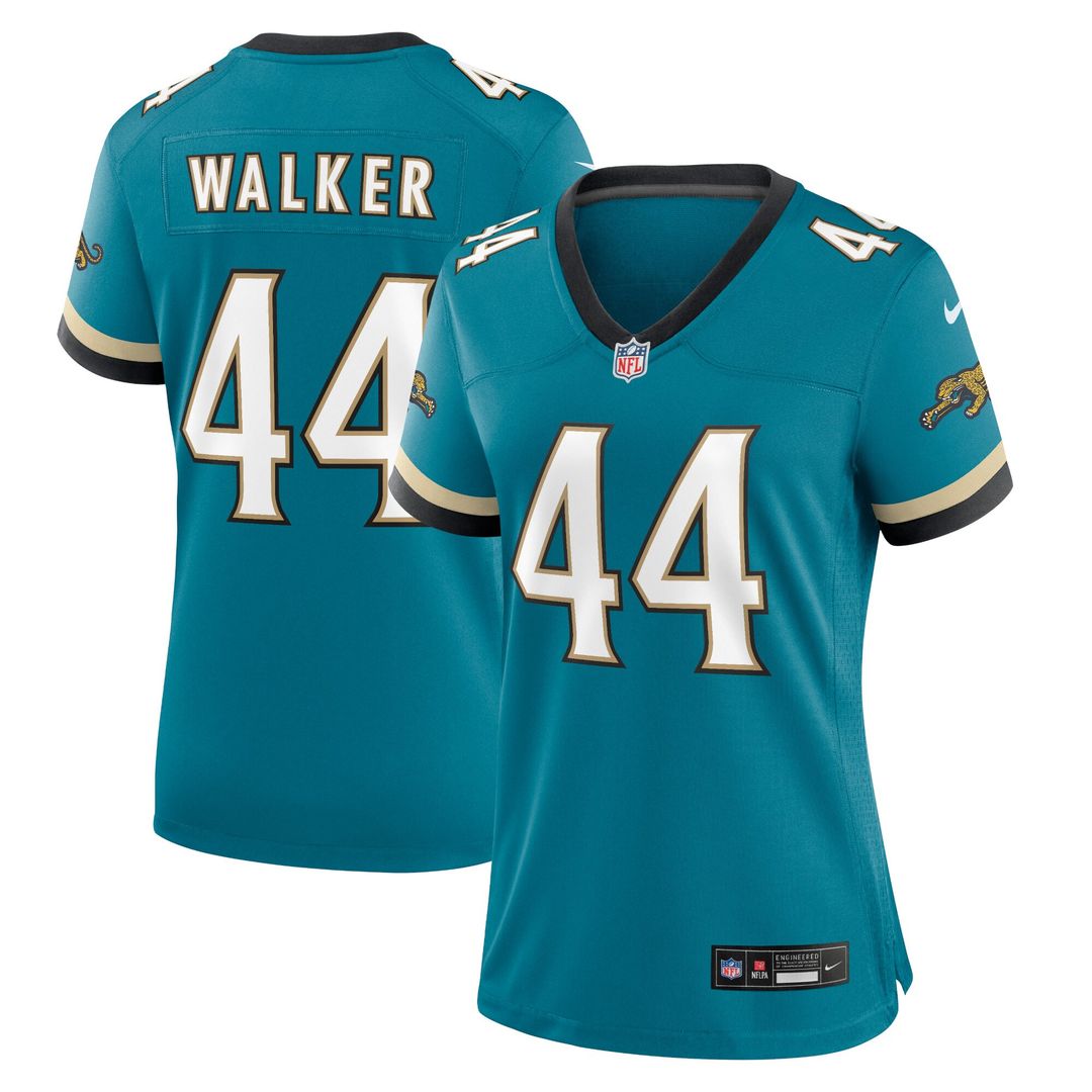 Travon Walker Jacksonville Jaguars Nike Women's Prowler Throwback Game Jersey - Teal
