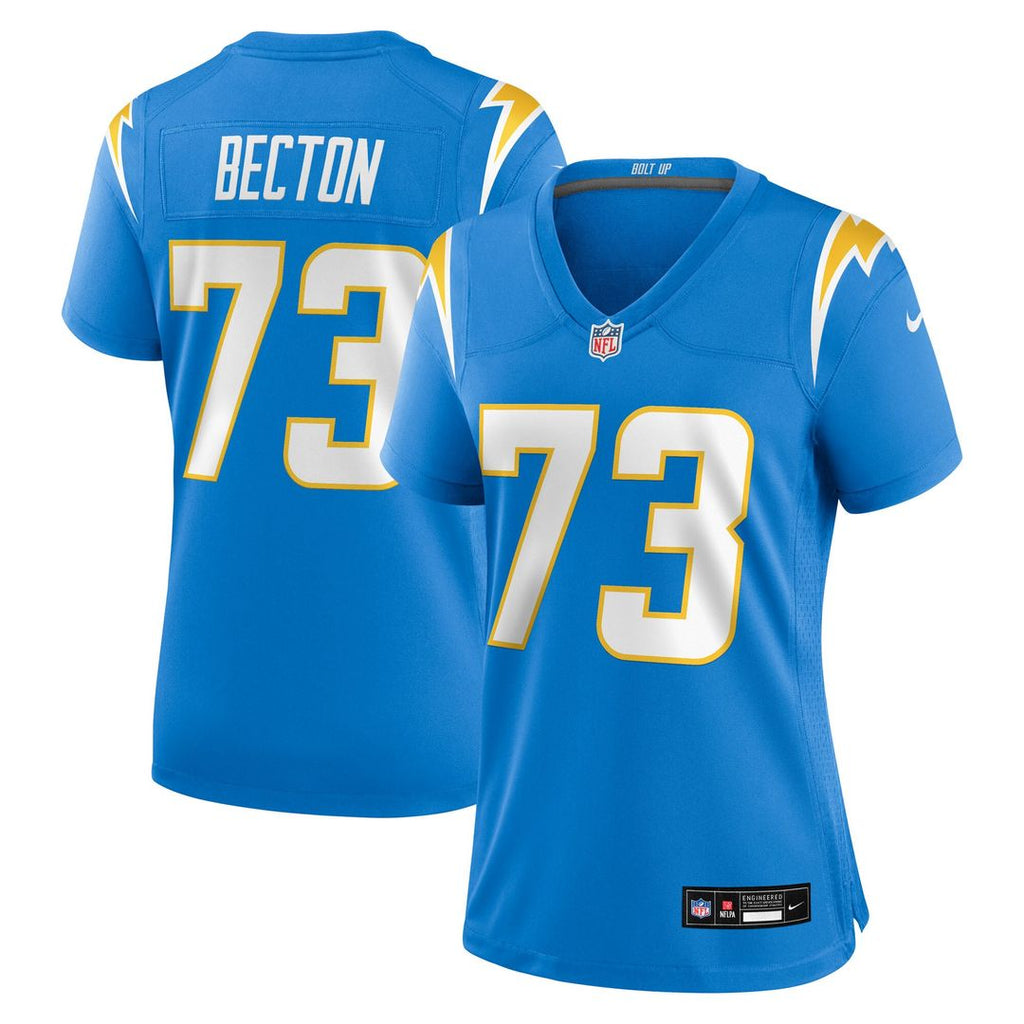 Mekhi Becton Los Angeles Chargers Nike Women's Team Game Jersey -  Powder Blue