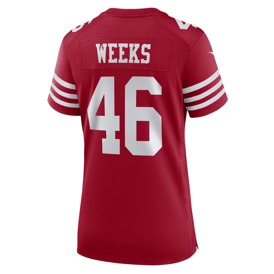 Jon Weeks San Francisco 49ers Nike Women's Team Game Jersey -  Scarlet