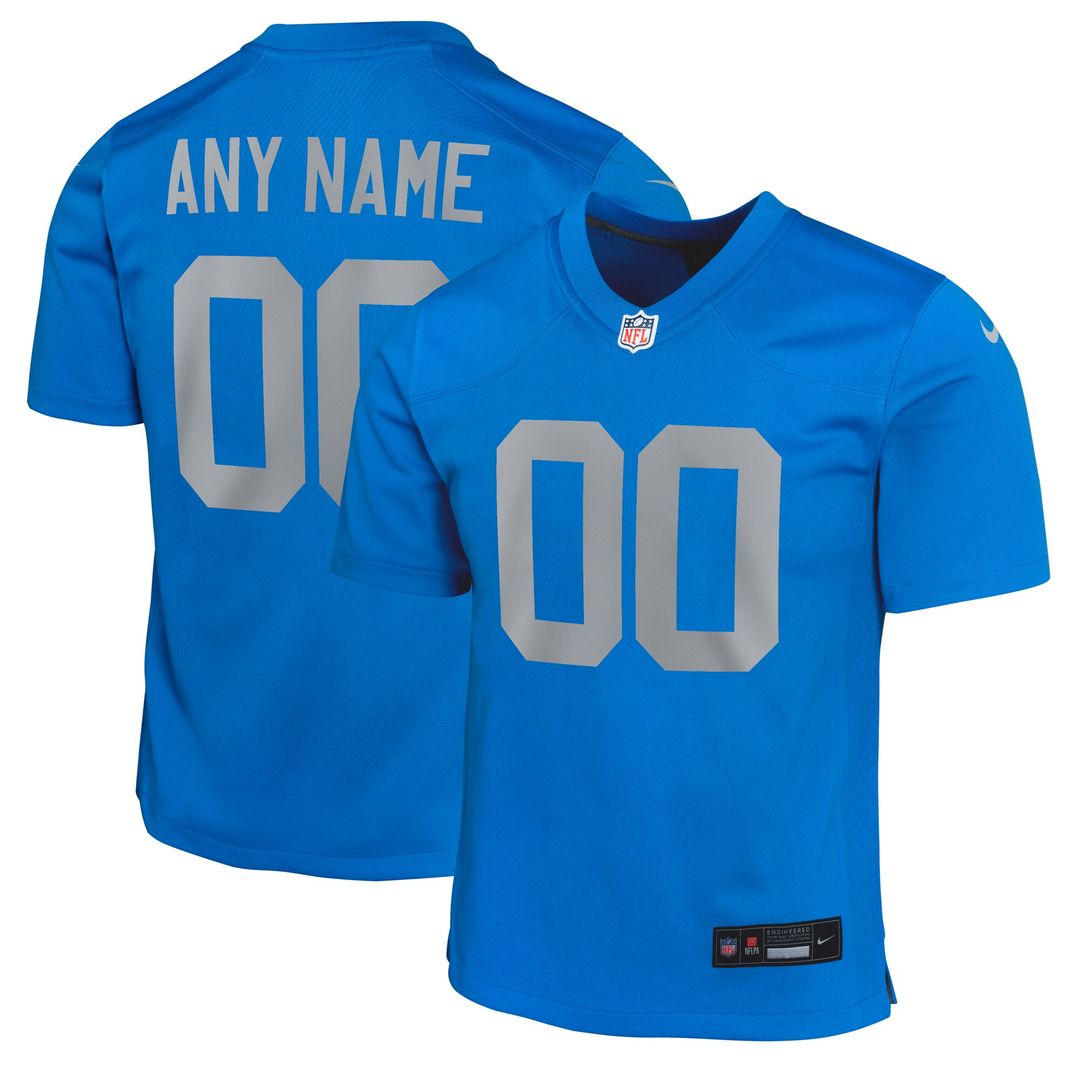 Detroit Lions Nike Youth Alternate Custom Game Jersey - Blue