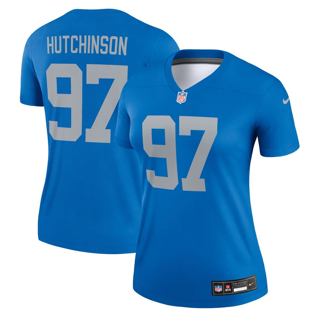 Aidan Hutchinson Detroit Lions Nike Women's Alternate Legend Player Performance Top -  Blue