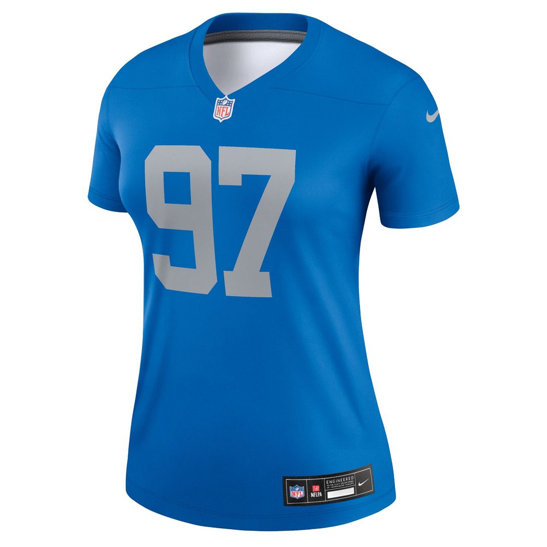 Aidan Hutchinson Detroit Lions Nike Women's Alternate Legend Player Performance Top -  Blue