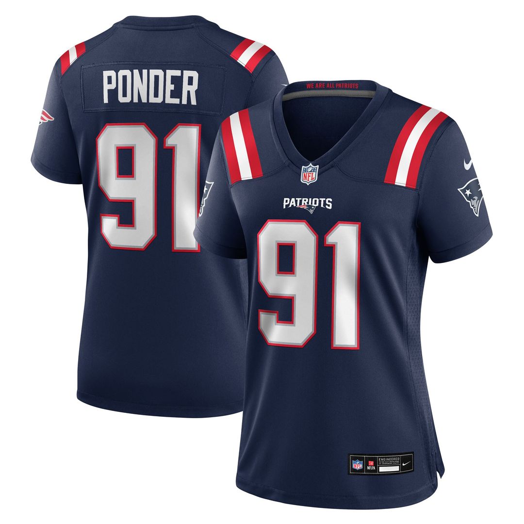 Elijah Ponder New England Patriots Nike Women's Team Game Jersey -  Navy