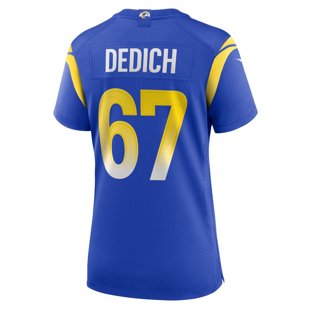 Justin Dedich Los Angeles Rams Nike Women's Game Jersey -  Royal