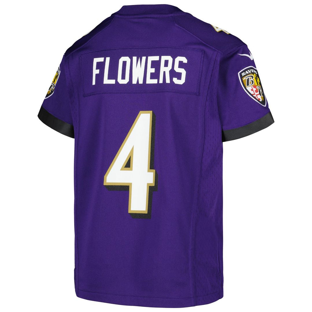 Zay Flowers Baltimore Ravens Nike Youth Game Jersey - Purple