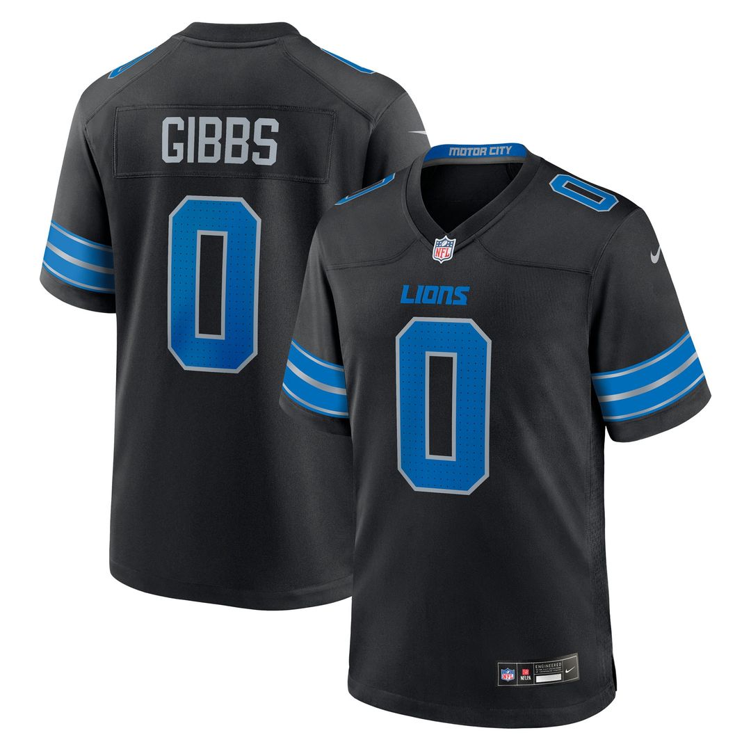 Jahmyr Gibbs Detroit Lions Nike 2nd Alternate Game Player Jersey - Black