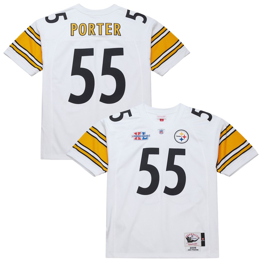 Joey Porter Pittsburgh Steelers Mitchell & Ness 2005 Authentic Throwback Retired Player Jersey - White