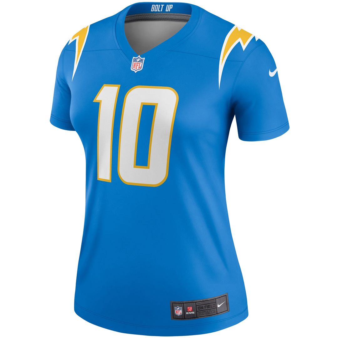 Justin Herbert Los Angeles Chargers Nike Women's Legend Player Performance Top -  Powder Blue