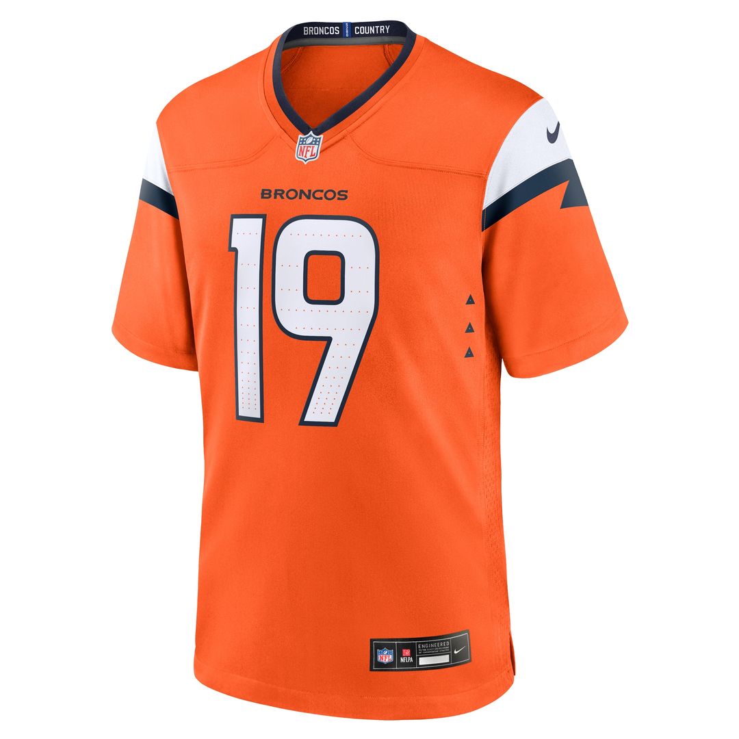 Marvin Mims Jr Denver Broncos Nike Team Game Jersey -  Orange
