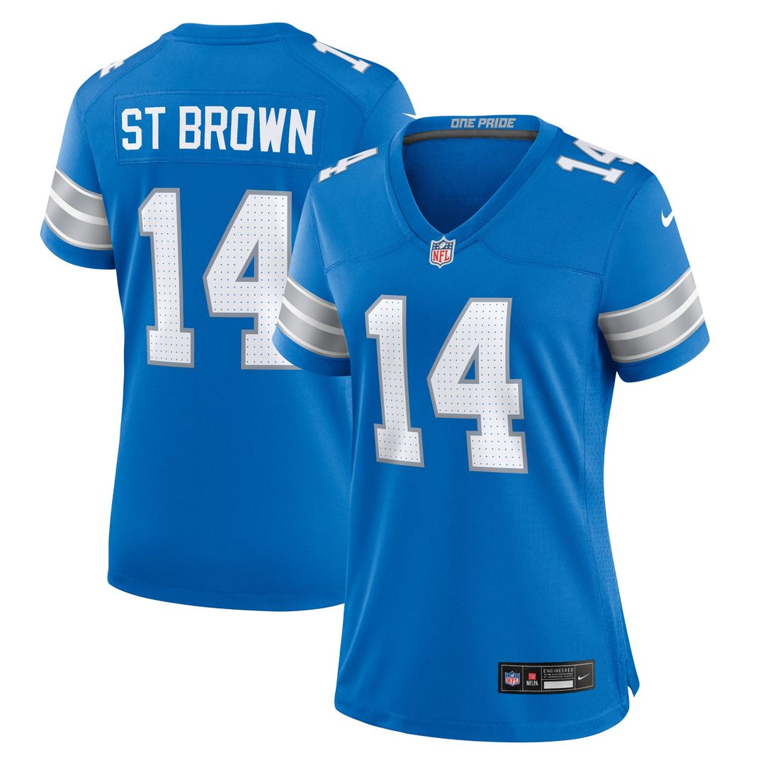 Amon-Ra St. Brown Detroit Lions Nike Women's Team Game Jersey - Blue