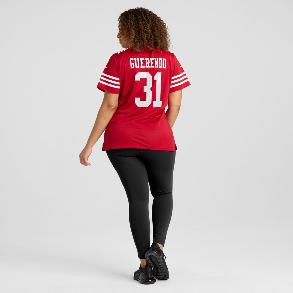 Isaac Guerendo San Francisco 49ers Nike Women's Team Game Jersey -  Scarlet
