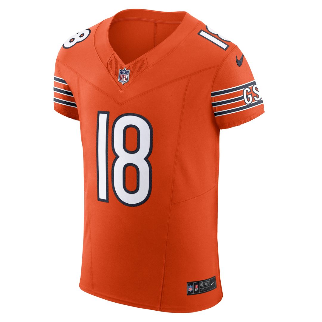 Caleb Williams Chicago Bears Nike Alternate Vapor F.U.S.E. Elite Jersey - Orange