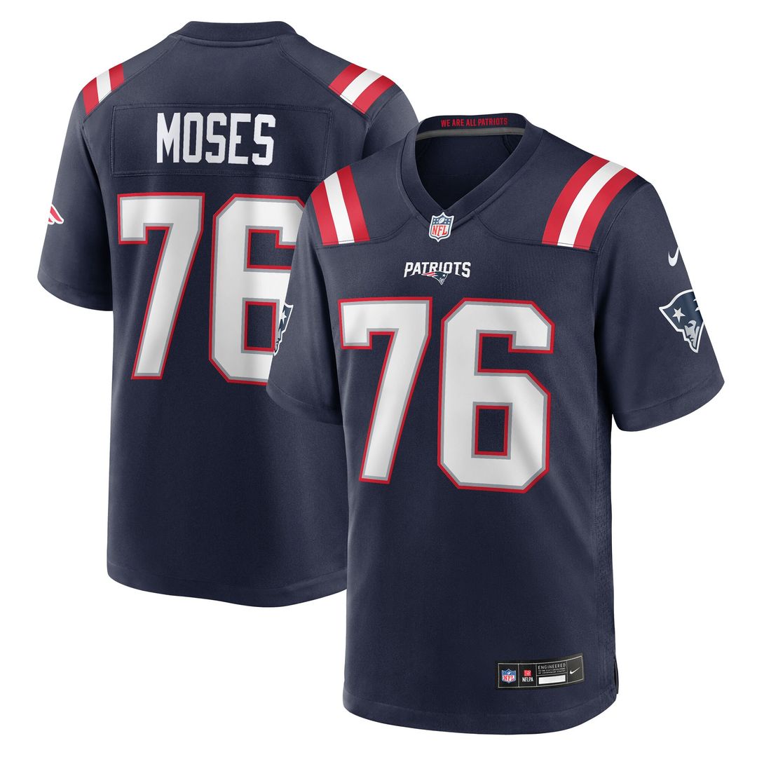Morgan Moses New England Patriots Nike Team Game Jersey -  Navy