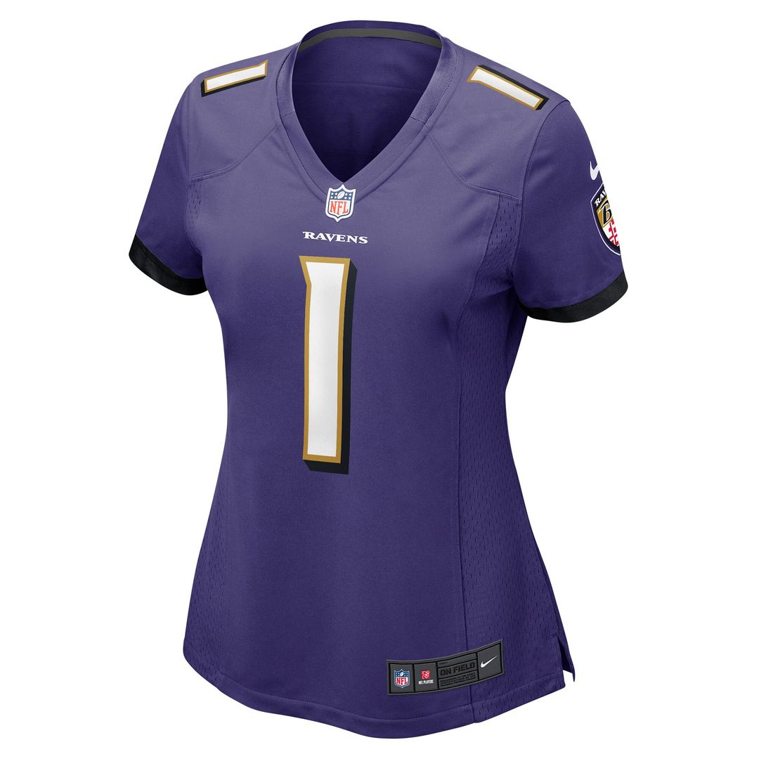 Number 1 Bride Baltimore Ravens Nike Women's Game Jersey - Purple