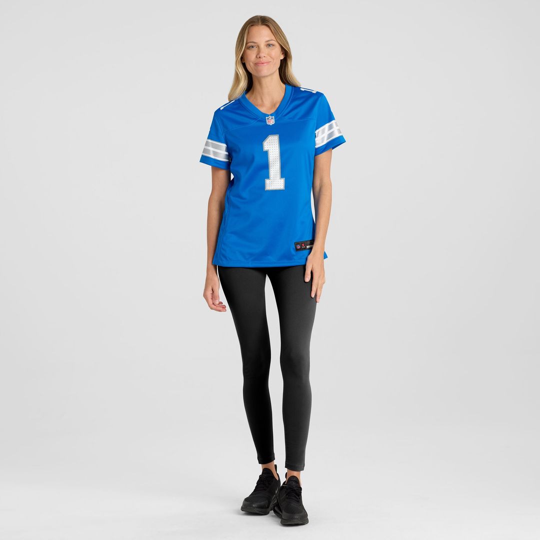 Number 1 Bride Detroit Lions Nike Women's Game Jersey - Blue