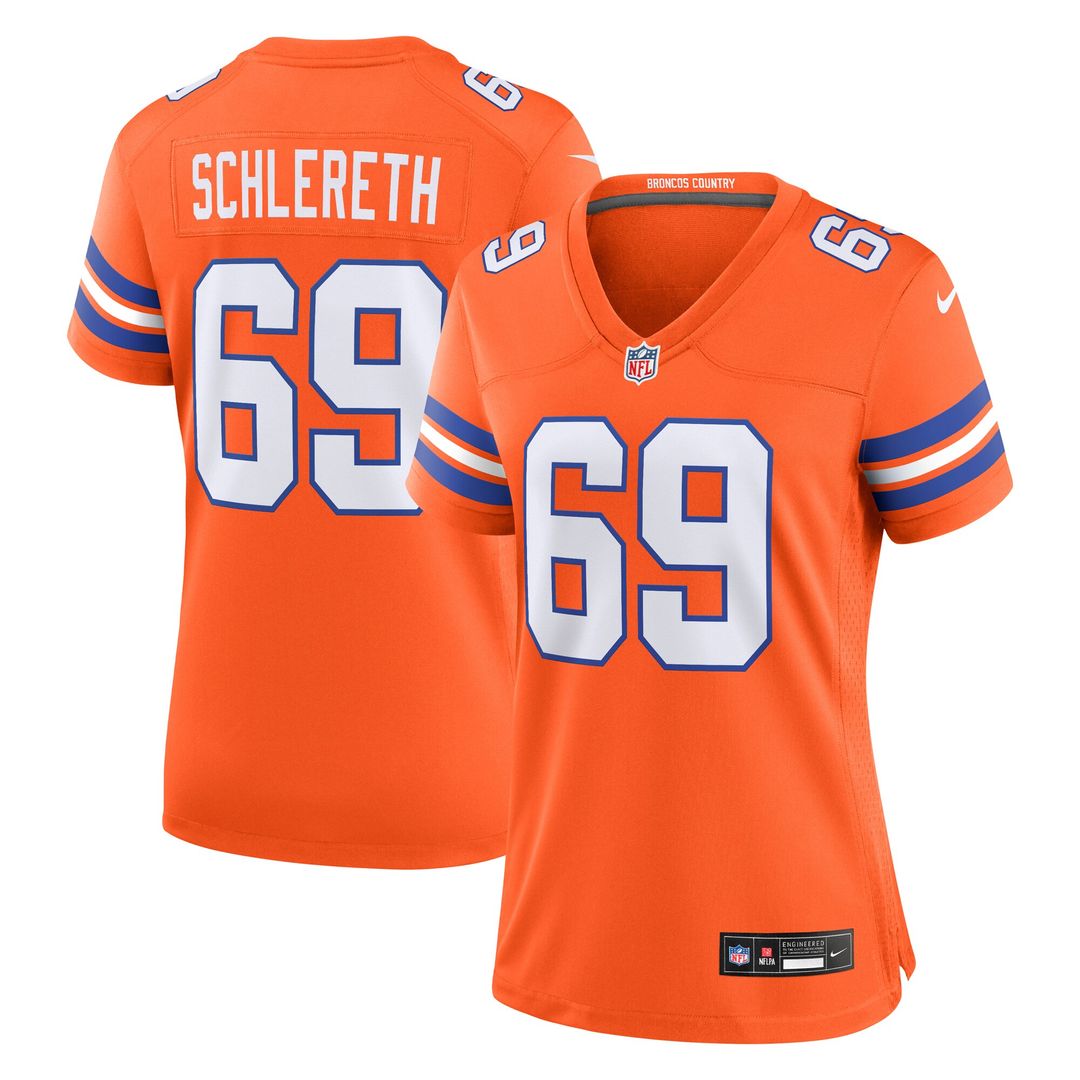 Mark Schlereth Denver Broncos Nike Women's Mile High Collection 1977 Throwback Retired Player Game Jersey - Orange