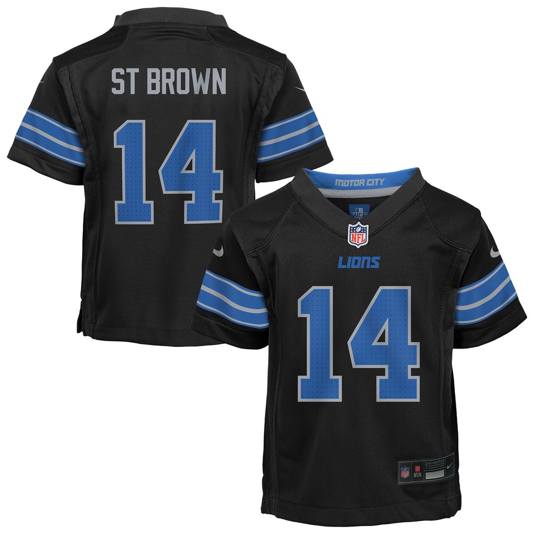 Amon-Ra St. Brown Detroit Lions Nike Preschool Alternate Player Game Jersey - Black