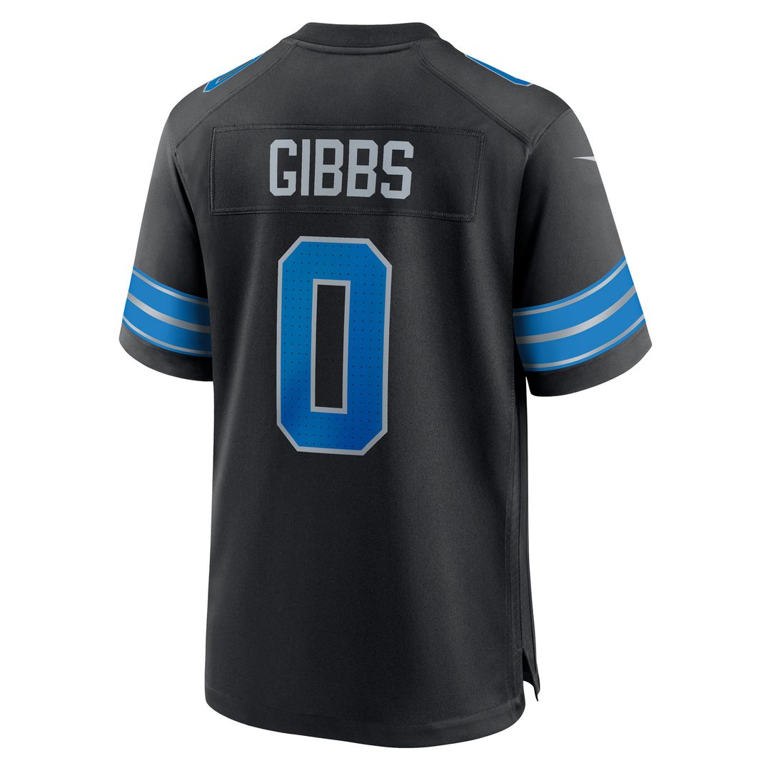 Jahmyr Gibbs Detroit Lions Nike 2nd Alternate Game Player Jersey - Black