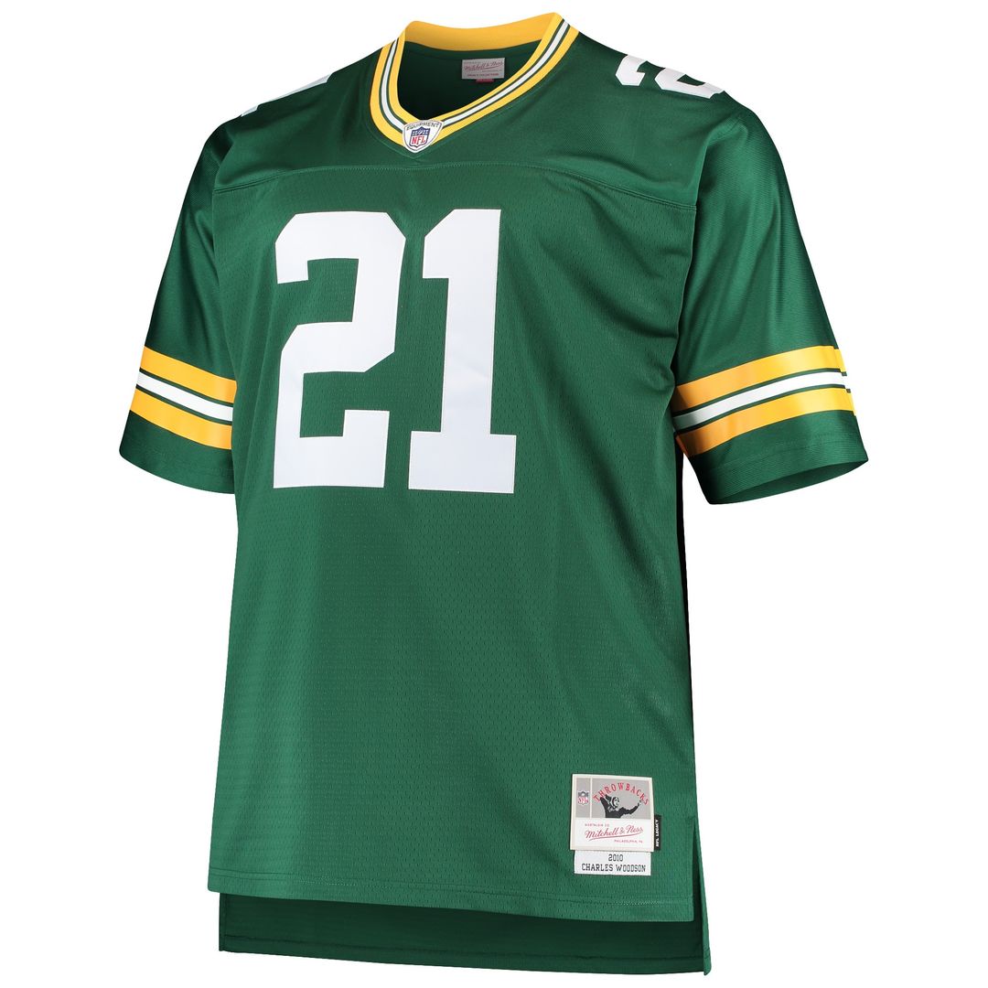 Charles Woodson Green Bay Packers Mitchell & Ness Big & Tall 2010 Retired Player Replica Jersey - Green