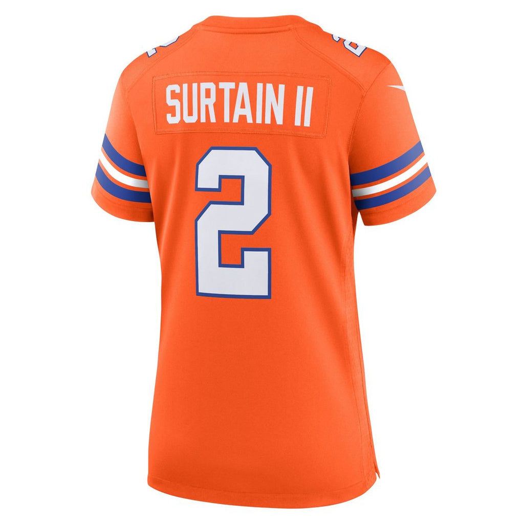 Patrick Surtain II Denver Broncos Nike Women's Mile High Collection 1977 Throwback Player Game Jersey - Orange