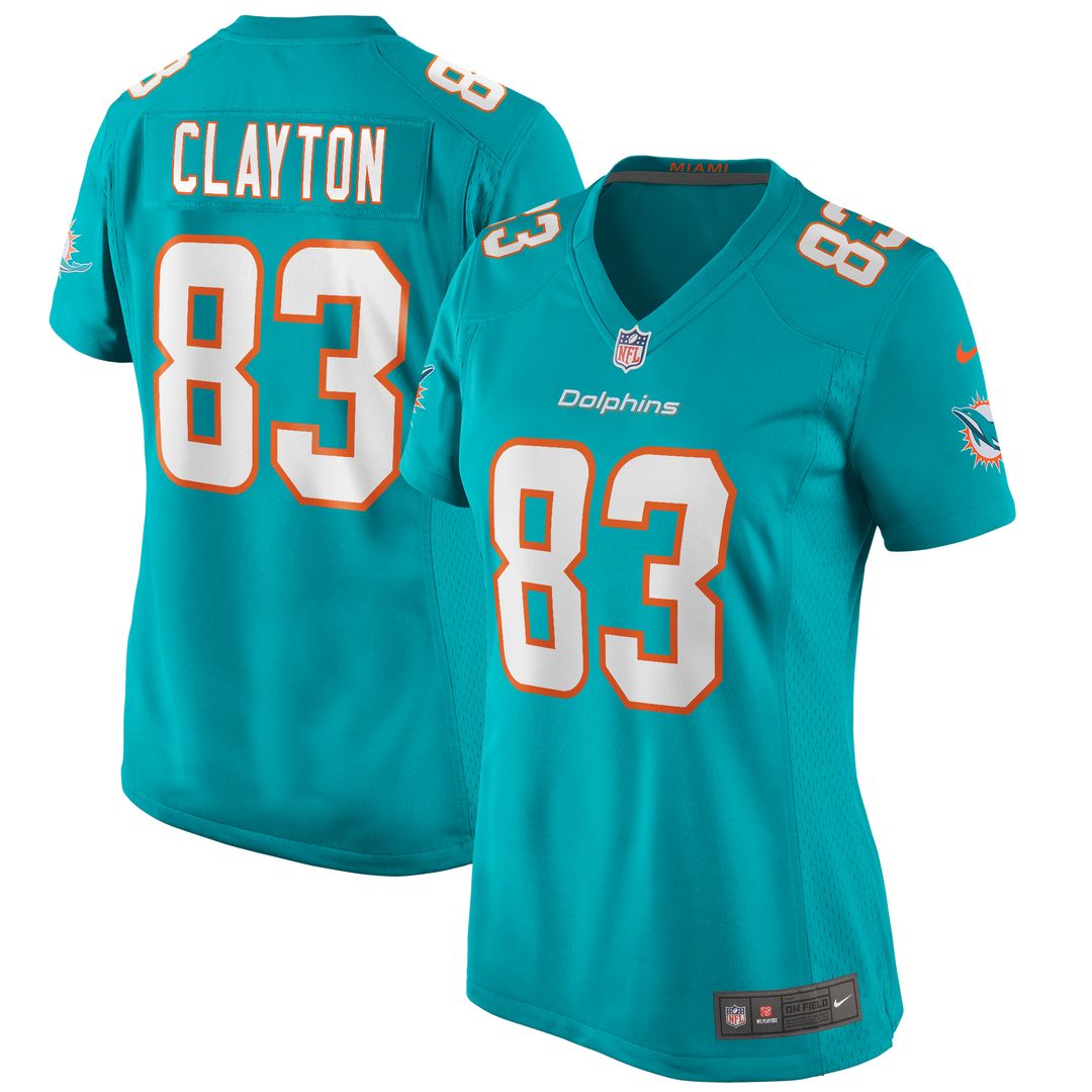 Mark Clayton Miami Dolphins Nike Women's Game Retired Player Jersey - Aqua
