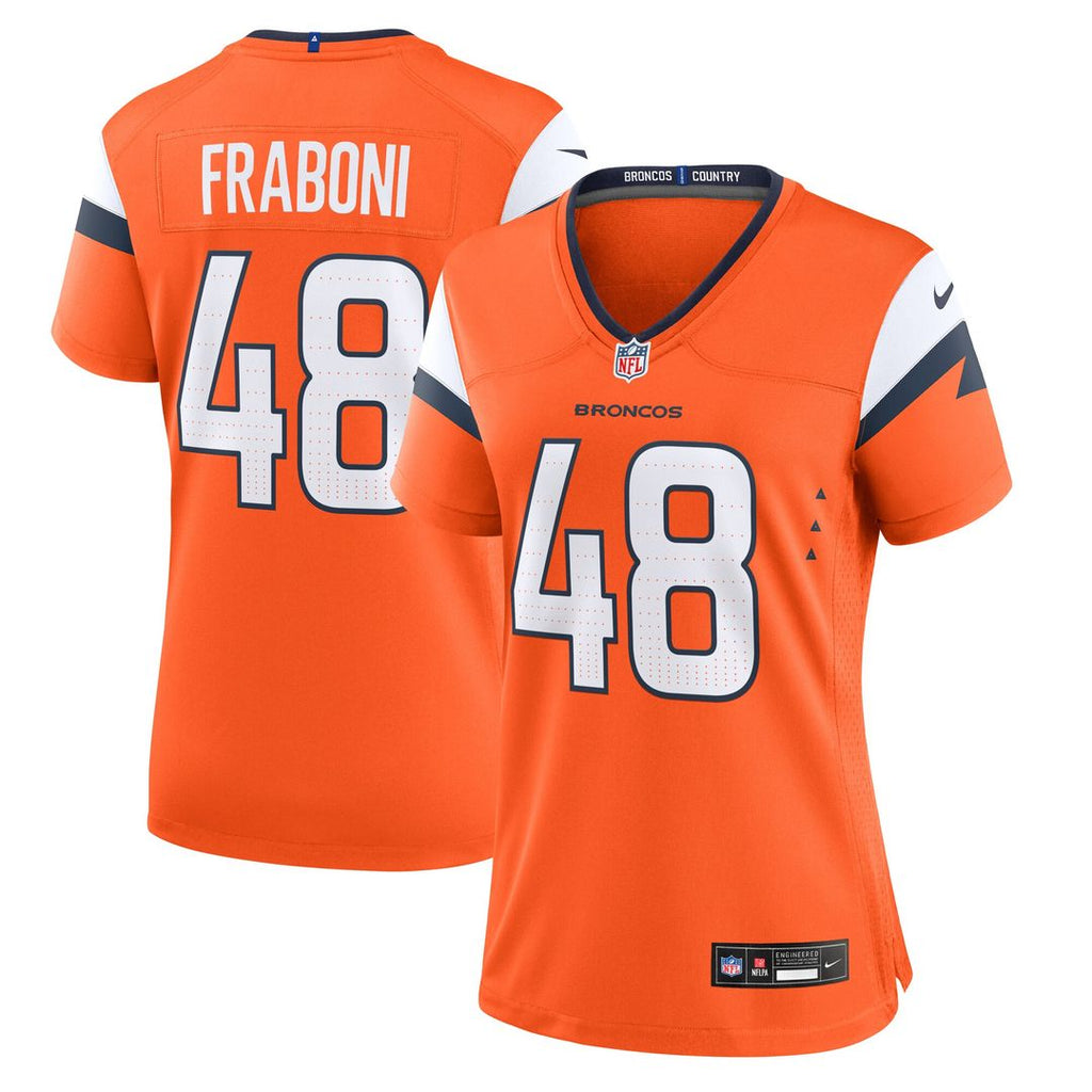 Mitchell Fraboni Denver Broncos Nike Women's Team Game Jersey -  Orange