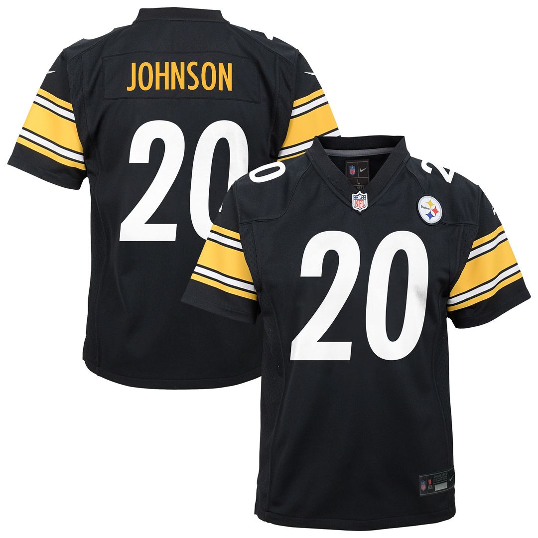 Kaleb Johnson Pittsburgh Steelers Nike Youth Team Game Jersey - Black
