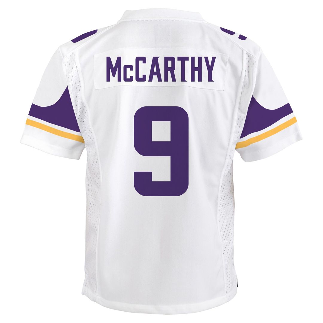 J.J. McCarthy Minnesota Vikings Nike Youth Game Jersey - White