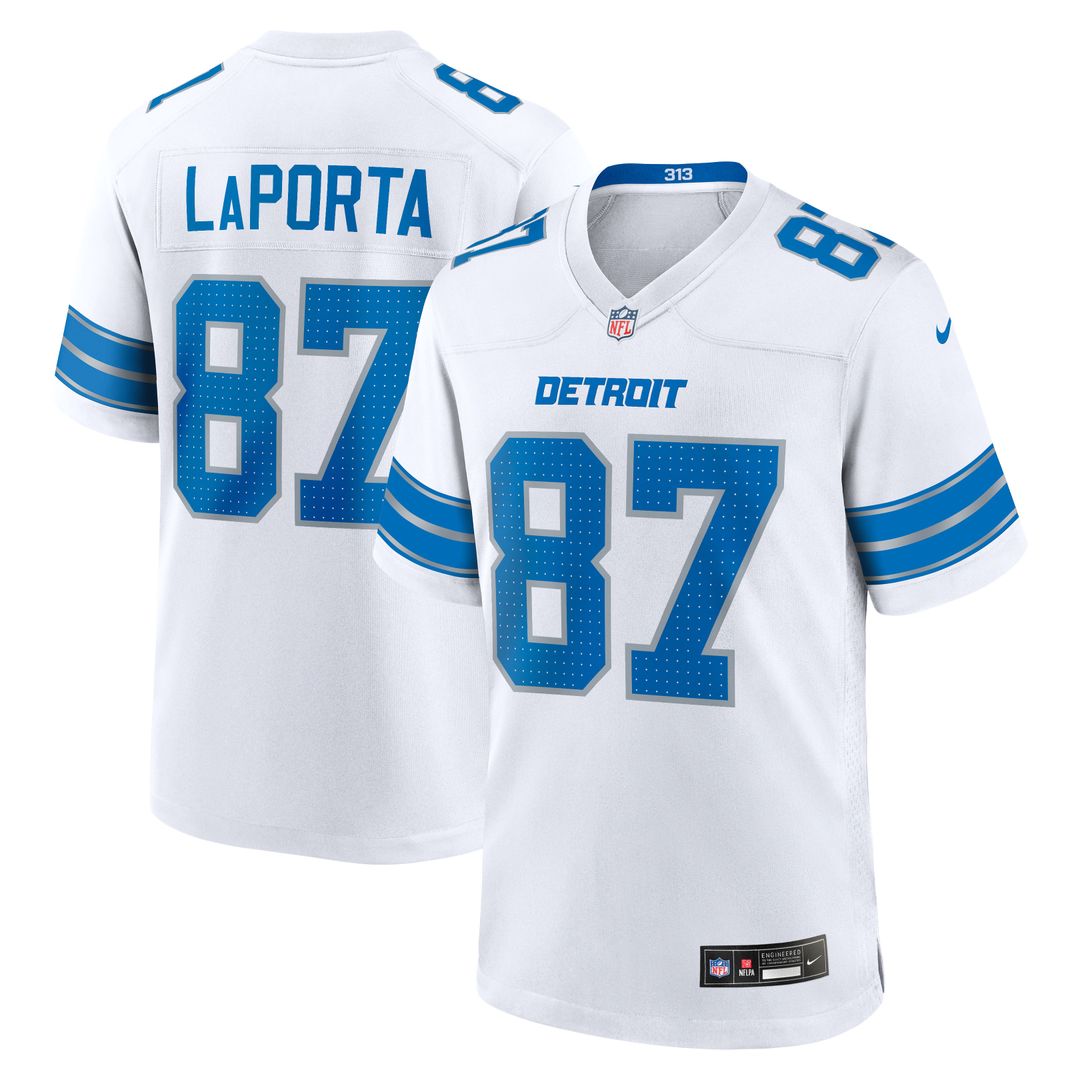 Sam LaPorta Detroit Lions Nike White Game Jersey -  White