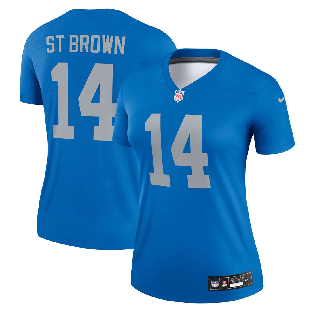 Amon-Ra St. Brown Detroit Lions Nike Women's Alternate Legend Player Performance Top -  Blue