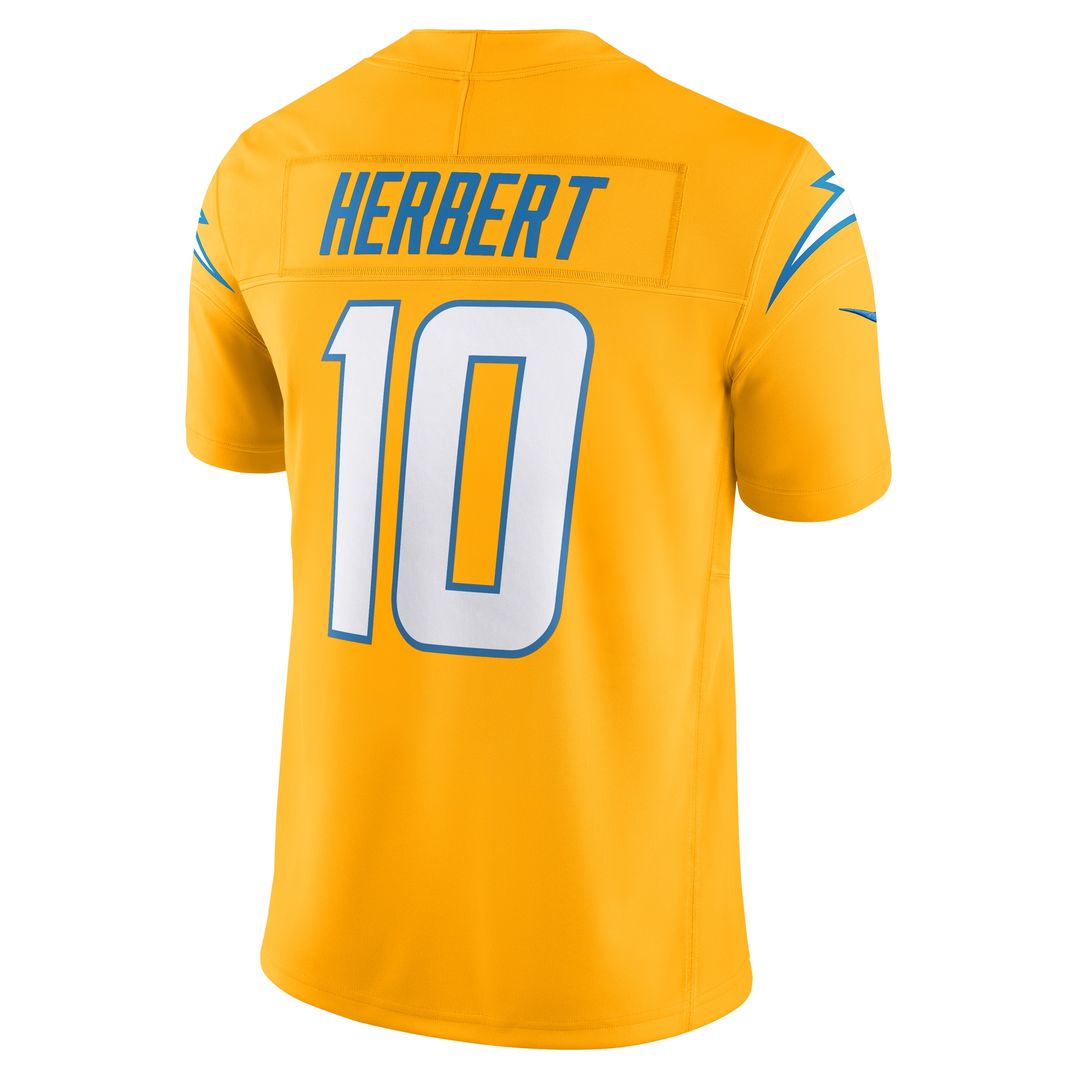 Justin Herbert Los Angeles Chargers Nike Alternate Charger Power Vapor F.U.S.E. Limited Jersey - Gold