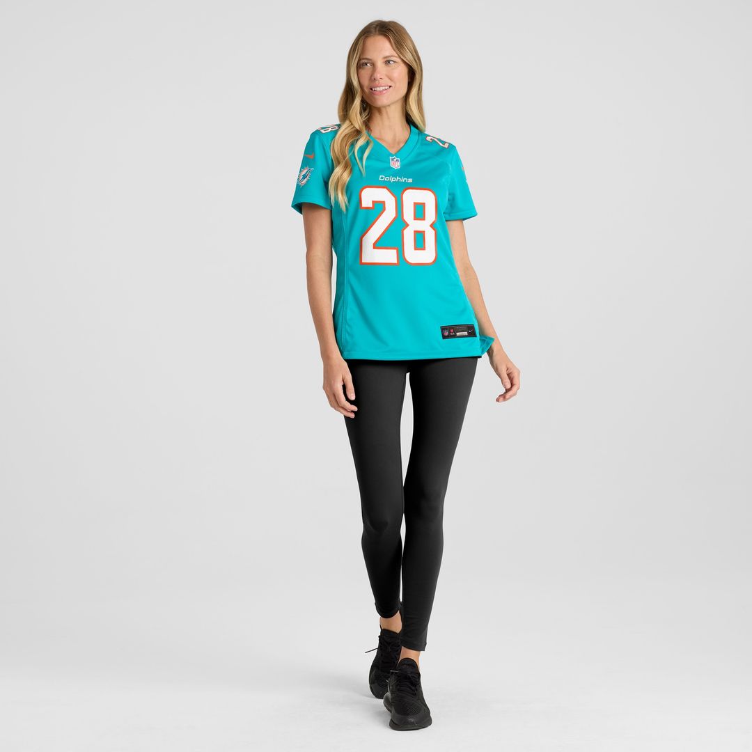 Devon Achane Miami Dolphins Nike Women's Player Game Jersey - Aqua