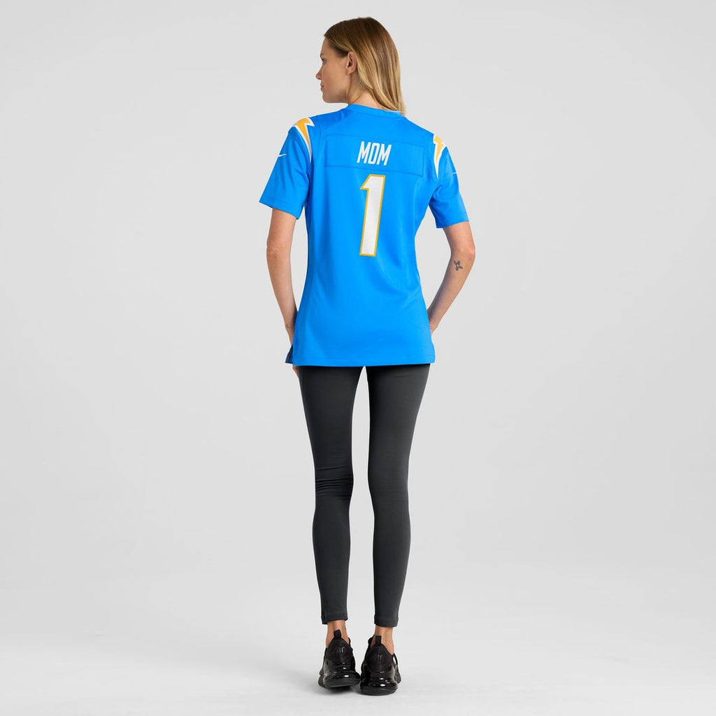 Number 1 Mom Los Angeles Chargers Nike Women's Game Jersey - Powder Blue
