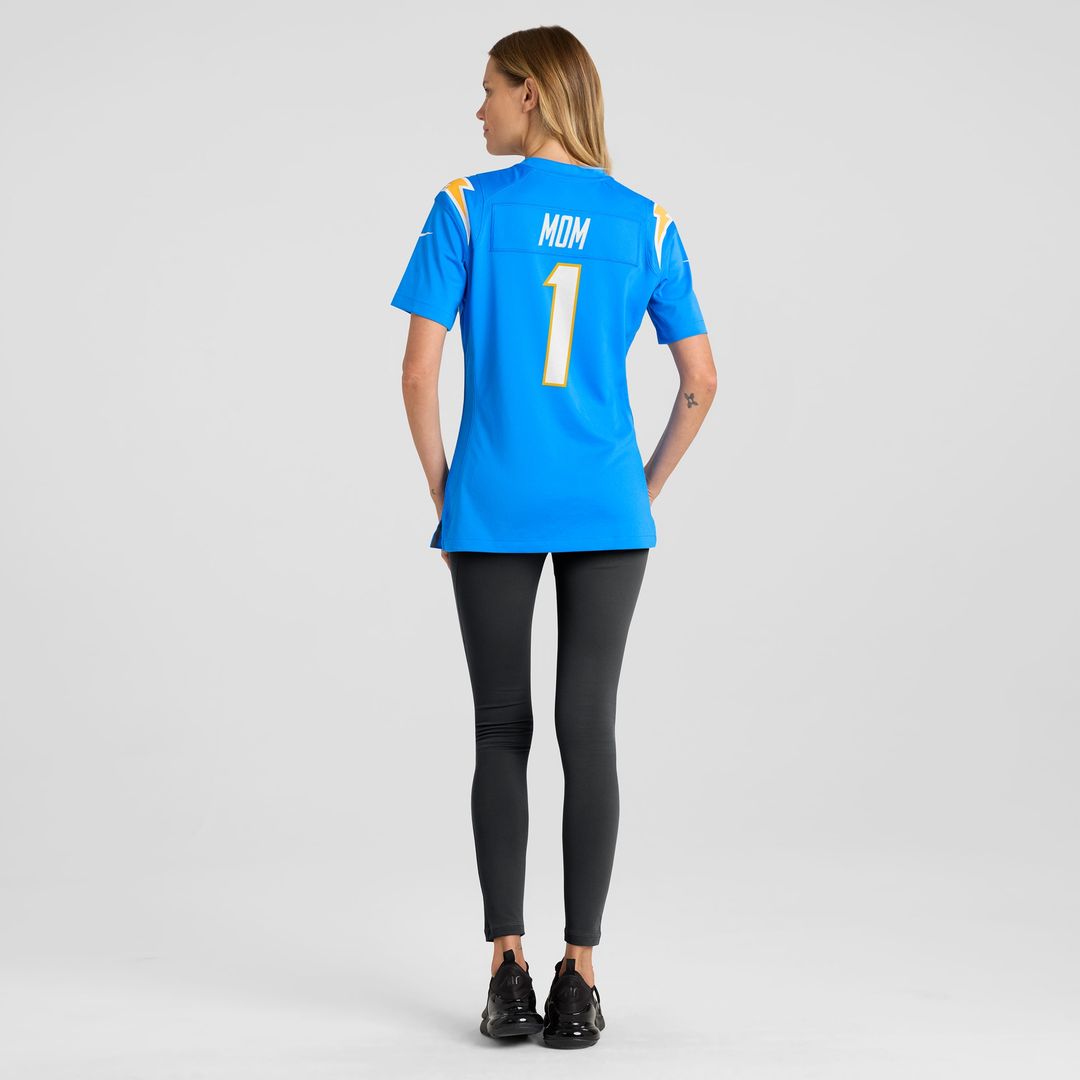 Number 1 Mom Los Angeles Chargers Nike Women's Game Jersey - Powder Blue