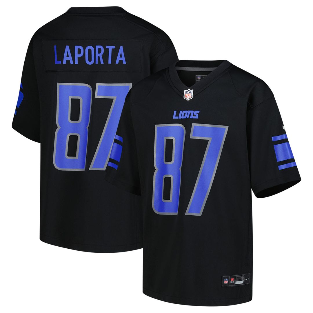 Sam LaPorta Detroit Lions Nike Youth Game Jersey - Black