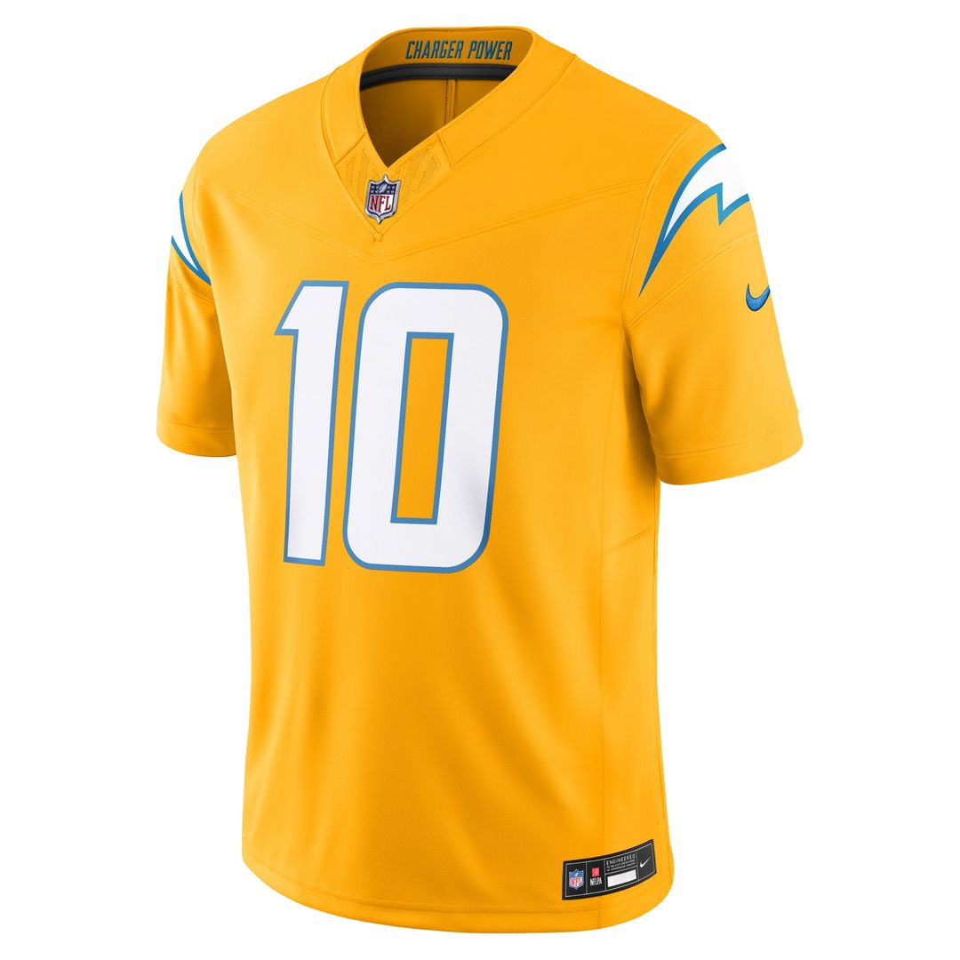 Justin Herbert Los Angeles Chargers Nike Alternate Charger Power Vapor F.U.S.E. Limited Jersey - Gold