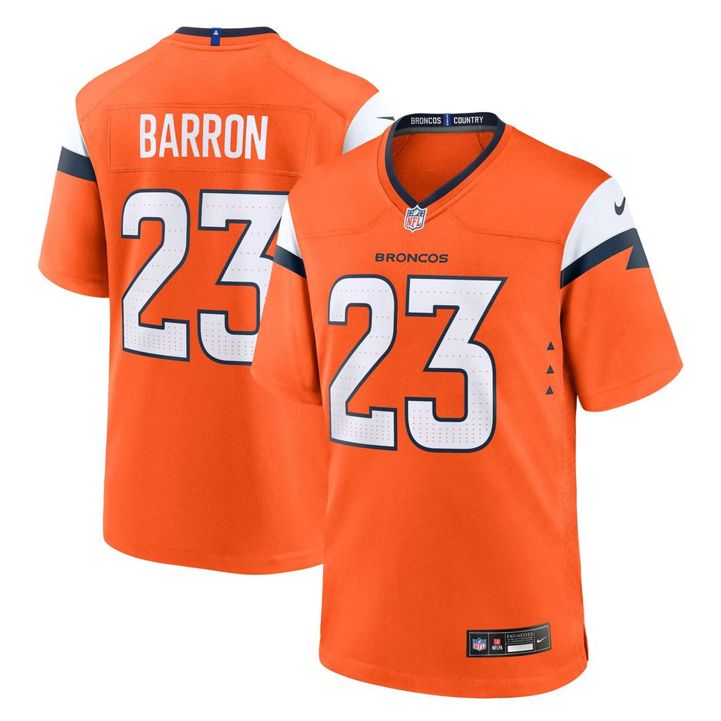 Jahdae Barron Denver Broncos Nike Team Game Jersey -  Orange