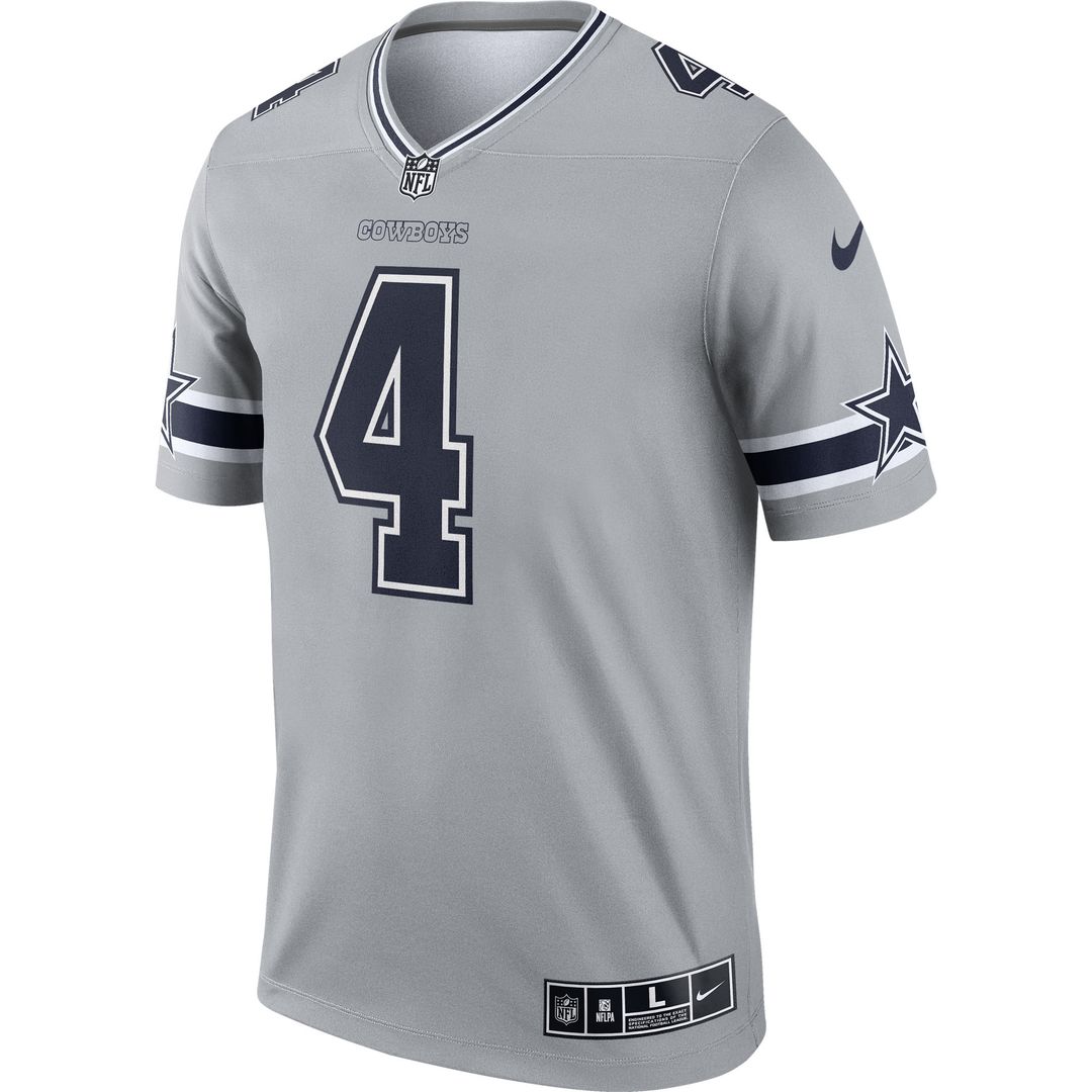 Dak Prescott Dallas Cowboys Nike Inverted Legend Player Performance Top -  Gray