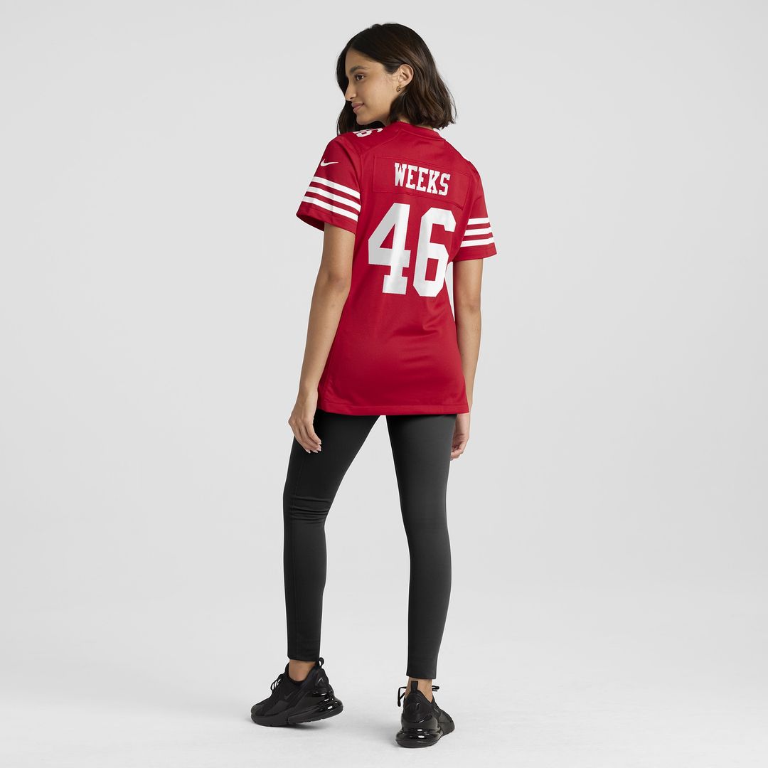 Jon Weeks San Francisco 49ers Nike Women's Team Game Jersey -  Scarlet