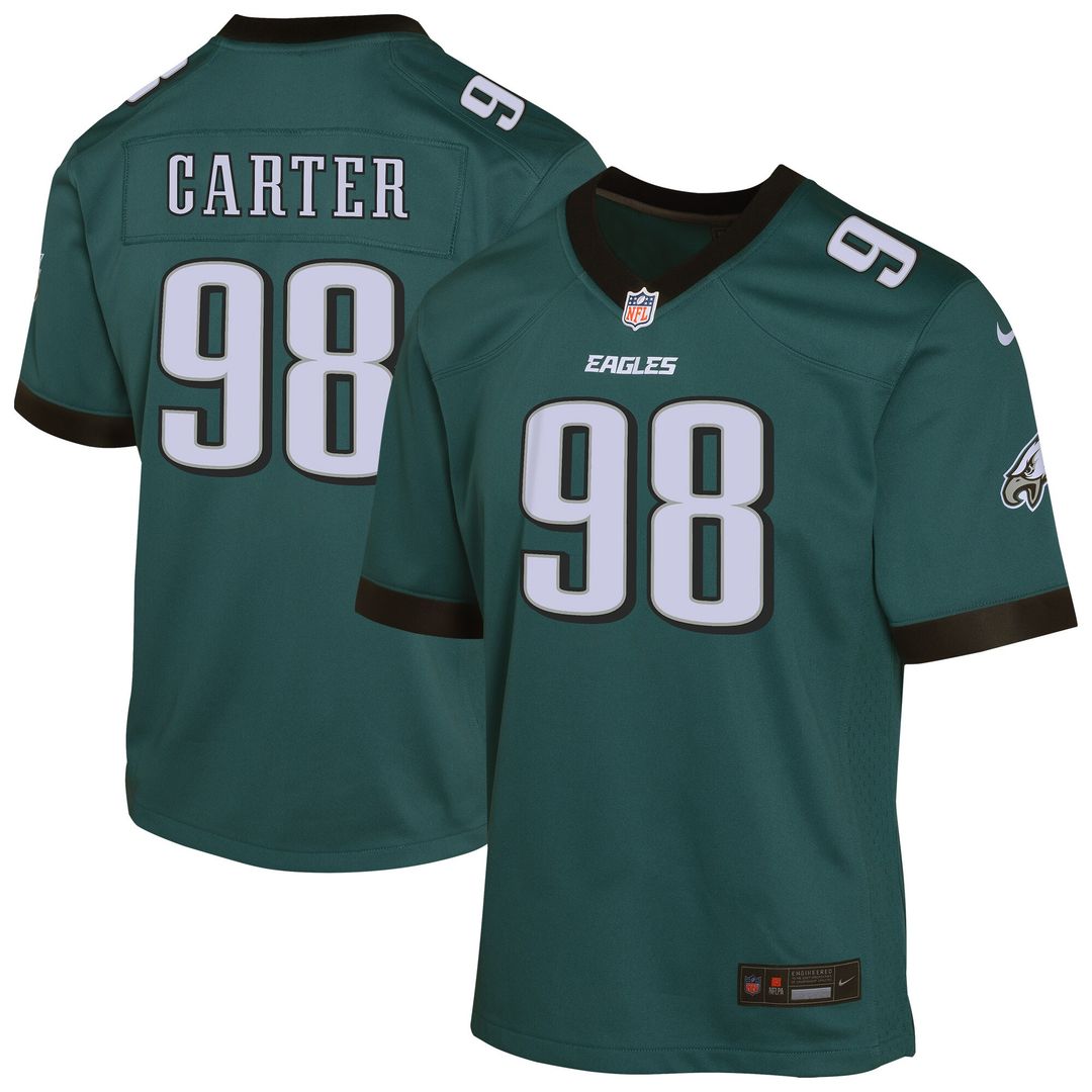 Jalen Carter Philadelphia Eagles Nike Youth Game Player Jersey - Midnight Green